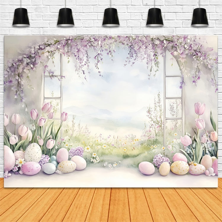 Fotoshooting Ostern Backdrop Pastell Tulpen Ei Backdrop BRP1-241