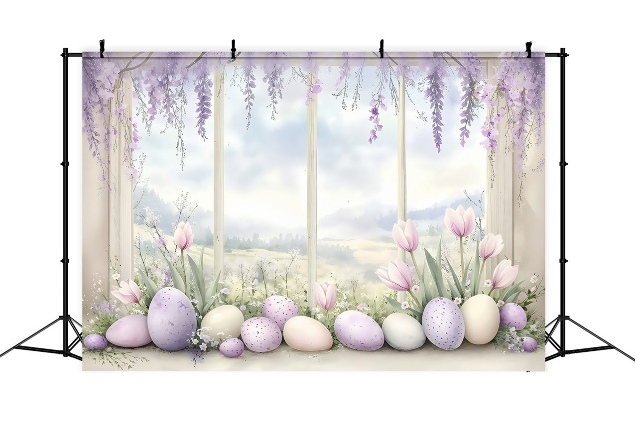 Fotohintergrund Ostern Pastell Lila Ei Fensterhintergrund BRP1-242