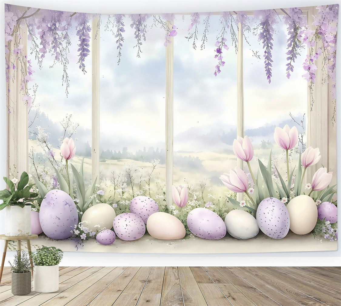 Fotohintergrund Ostern Pastell Lila Ei Fensterhintergrund BRP1-242