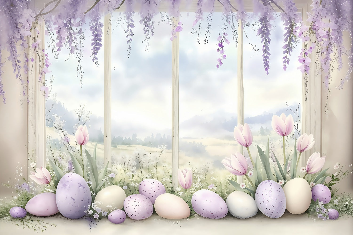 Fotohintergrund Ostern Pastell Lila Ei Fensterhintergrund BRP1-242