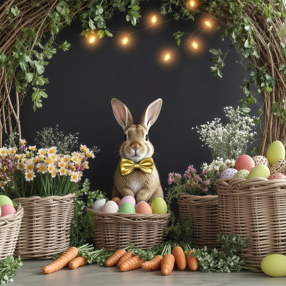 Ostern Foto Hintergrundbilder Eierkorb Hase Dekor Hintergrund BRP1-247