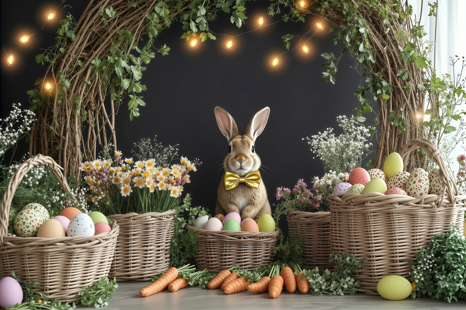 Ostern Foto Hintergrundbilder Eierkorb Hase Dekor Hintergrund BRP1-247