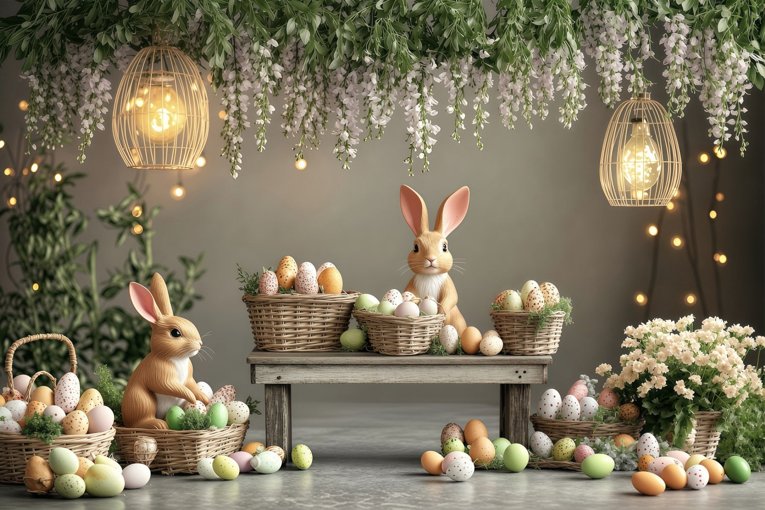 Ostern Bilder Backdrop Pastell Szene Hase Backdrop BRP1-248