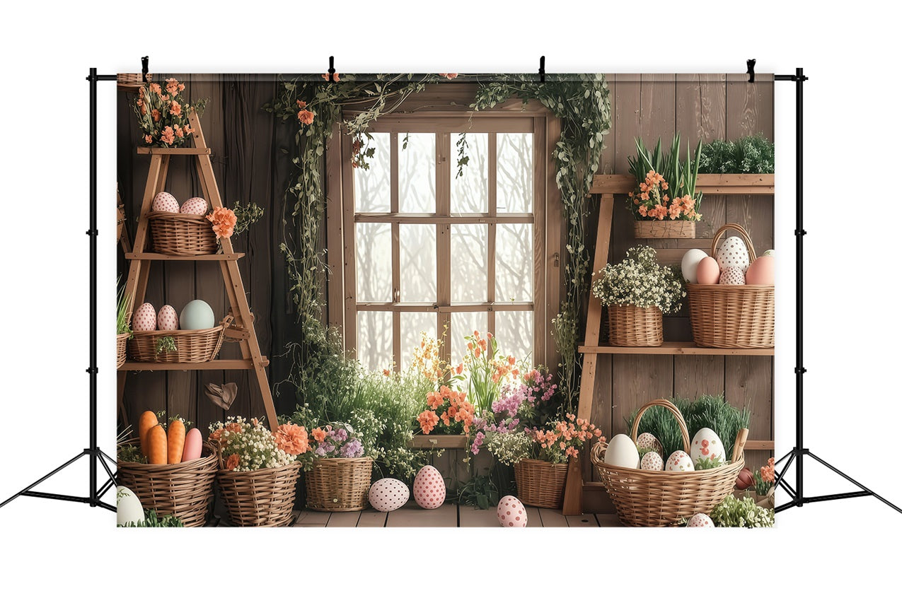 Ostern Backdrops Fotos Frühling Korb Blüte Szene Backdrop BRP1-255