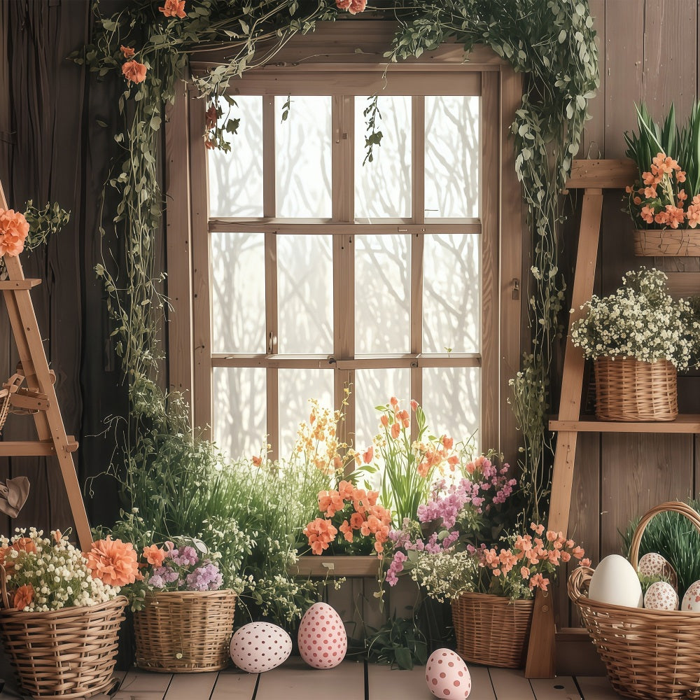 Ostern Backdrops Fotos Frühling Korb Blüte Szene Backdrop BRP1-255