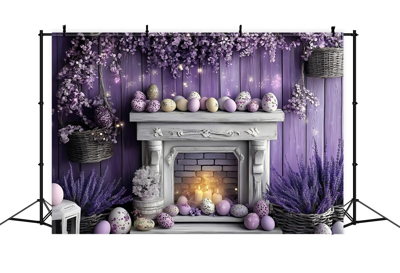 Ostern Fotohintergrund Violett Hase Kamin Dekor Hintergrund BRP1-259