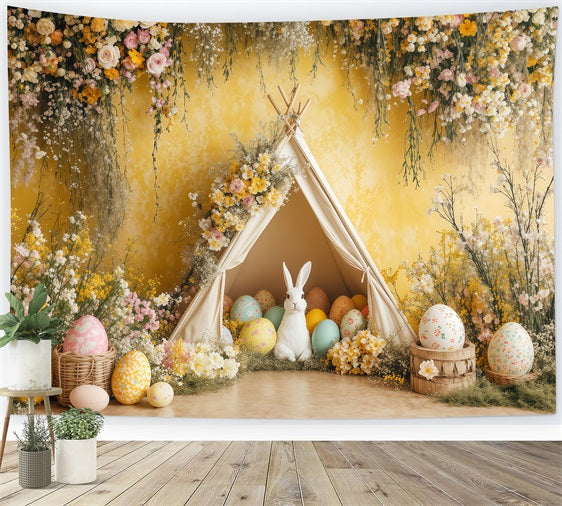 Ostern Backdrop Gelbe Eier Hasen Zelt Backdrop BRP1-261