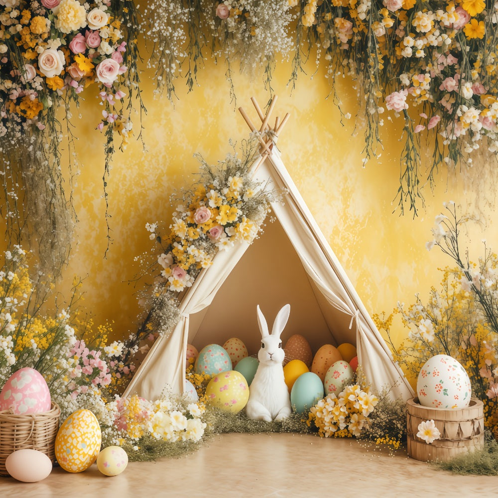 Ostern Backdrop Gelbe Eier Hasen Zelt Backdrop BRP1-261