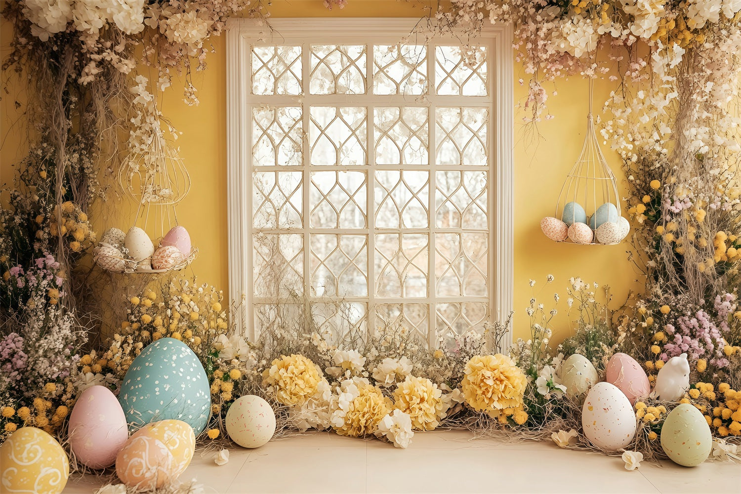 Ostern Backdrops Bilder Festliche Kranz Ei Szene Hintergrund BRP1-263