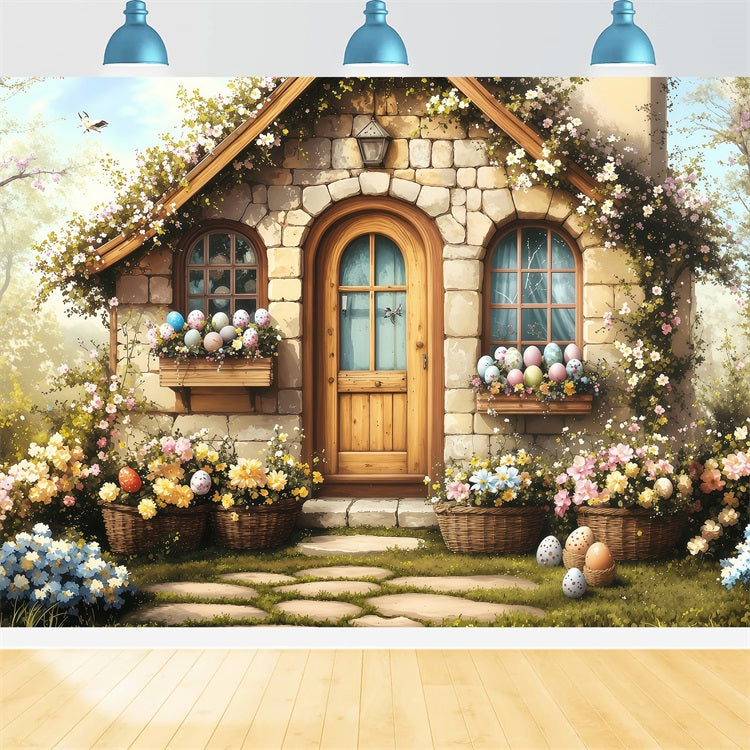 Ostern Backdrops Fotografie Landhaus Eier Display Backdrop BRP1-283