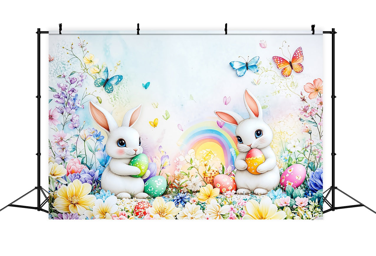 Ostern Backdrops Fotografie Vibrant Rainbow Bunny Decor Backdrop BRP1-295