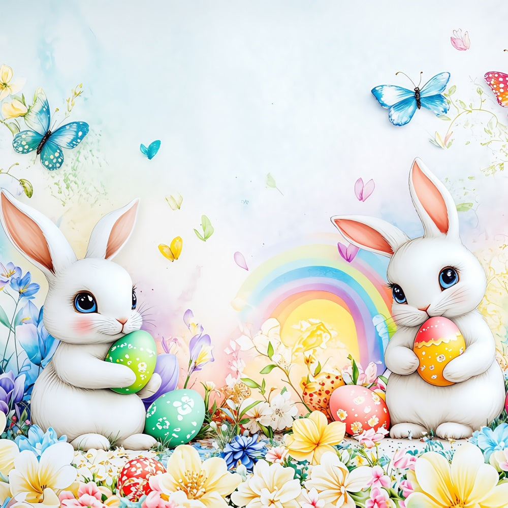 Ostern Backdrops Fotografie Vibrant Rainbow Bunny Decor Backdrop BRP1-295