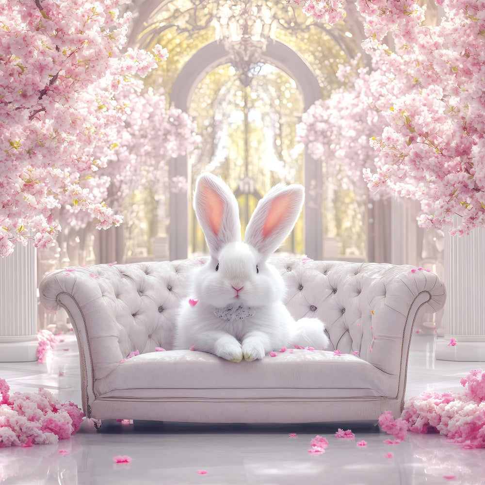 Ostern Backdrops Fotografie Hase Kirschblüten Palast Backdrop BRP1-297