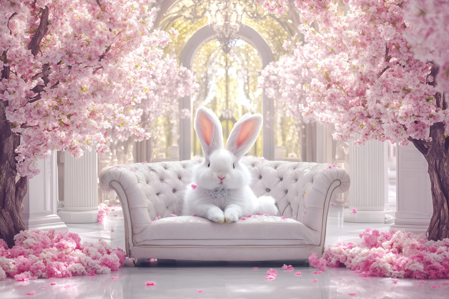 Ostern Backdrops Fotografie Hase Kirschblüten Palast Backdrop BRP1-297