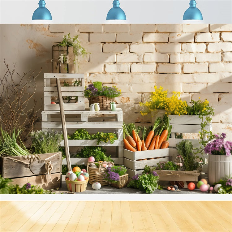 Ostern Backdrops Fotos Bauernhof Markt Frische Produkte Backdrop BRP1-299