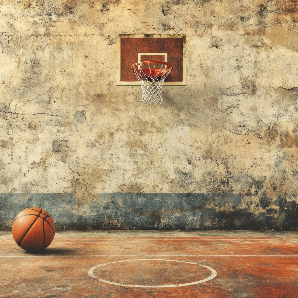 Basketball-Fotohintergrund im alten Stil Outdoor-Hoop-Hintergrund BRP1-318