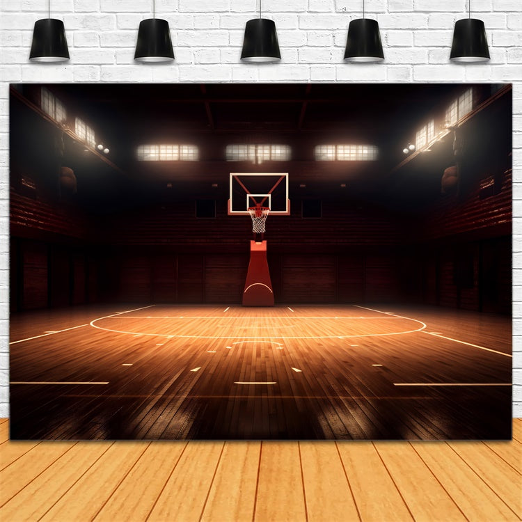 Basketball Fotohintergrund Klassischer Innenplatz Hintergrund BRP1-323