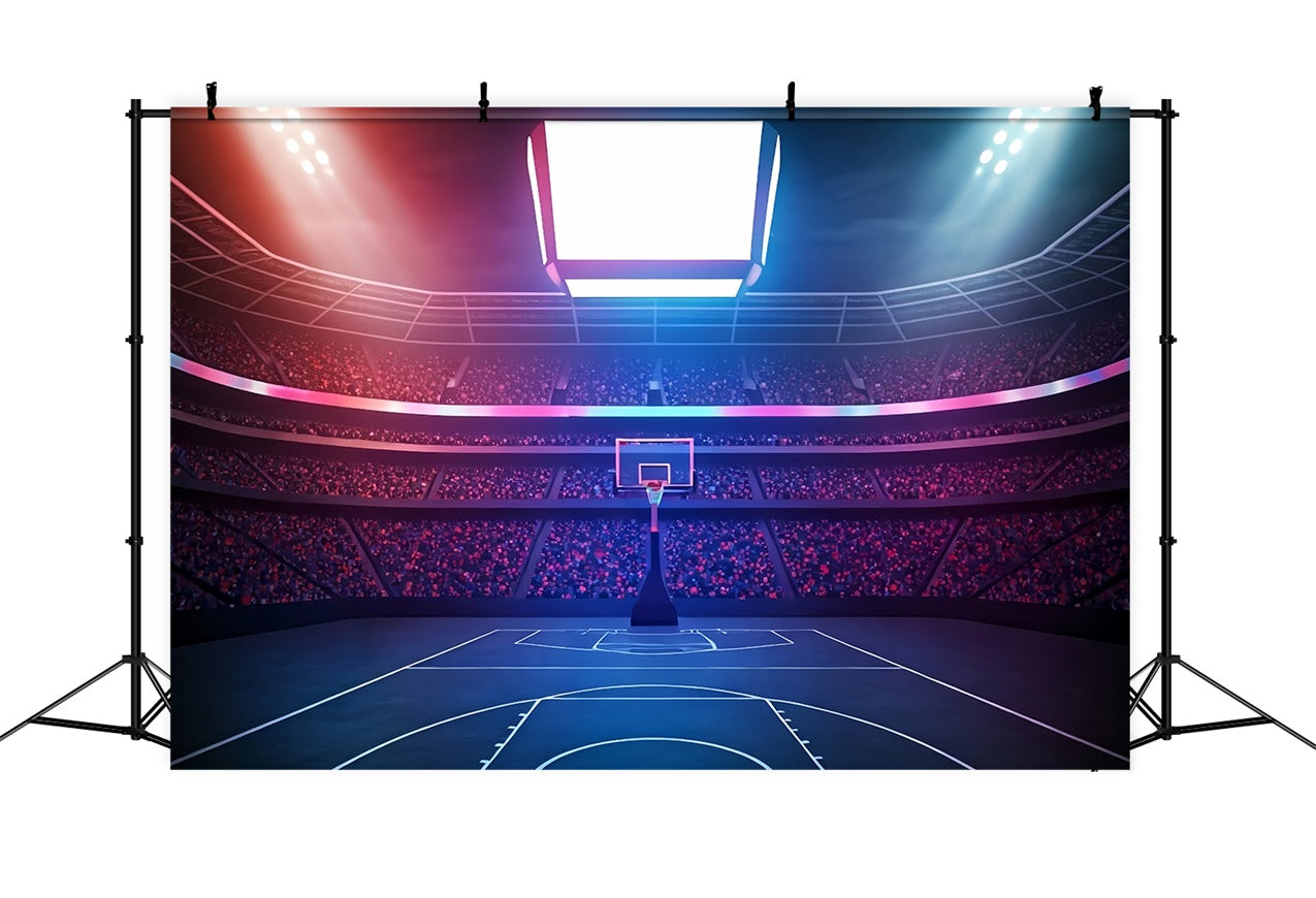 Basketball Court Backdrop Bunte Lichter Sport Backdrop BRP1-325