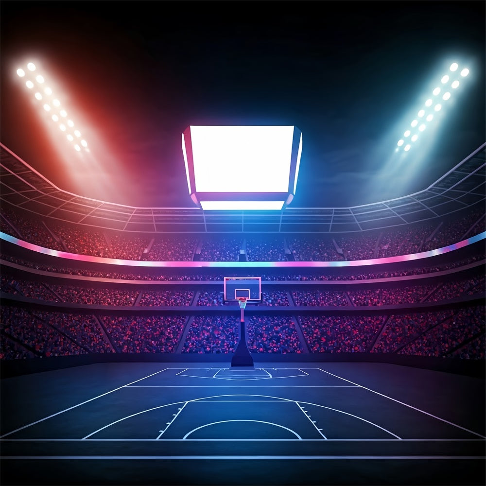 Basketball Court Backdrop Bunte Lichter Sport Backdrop BRP1-325