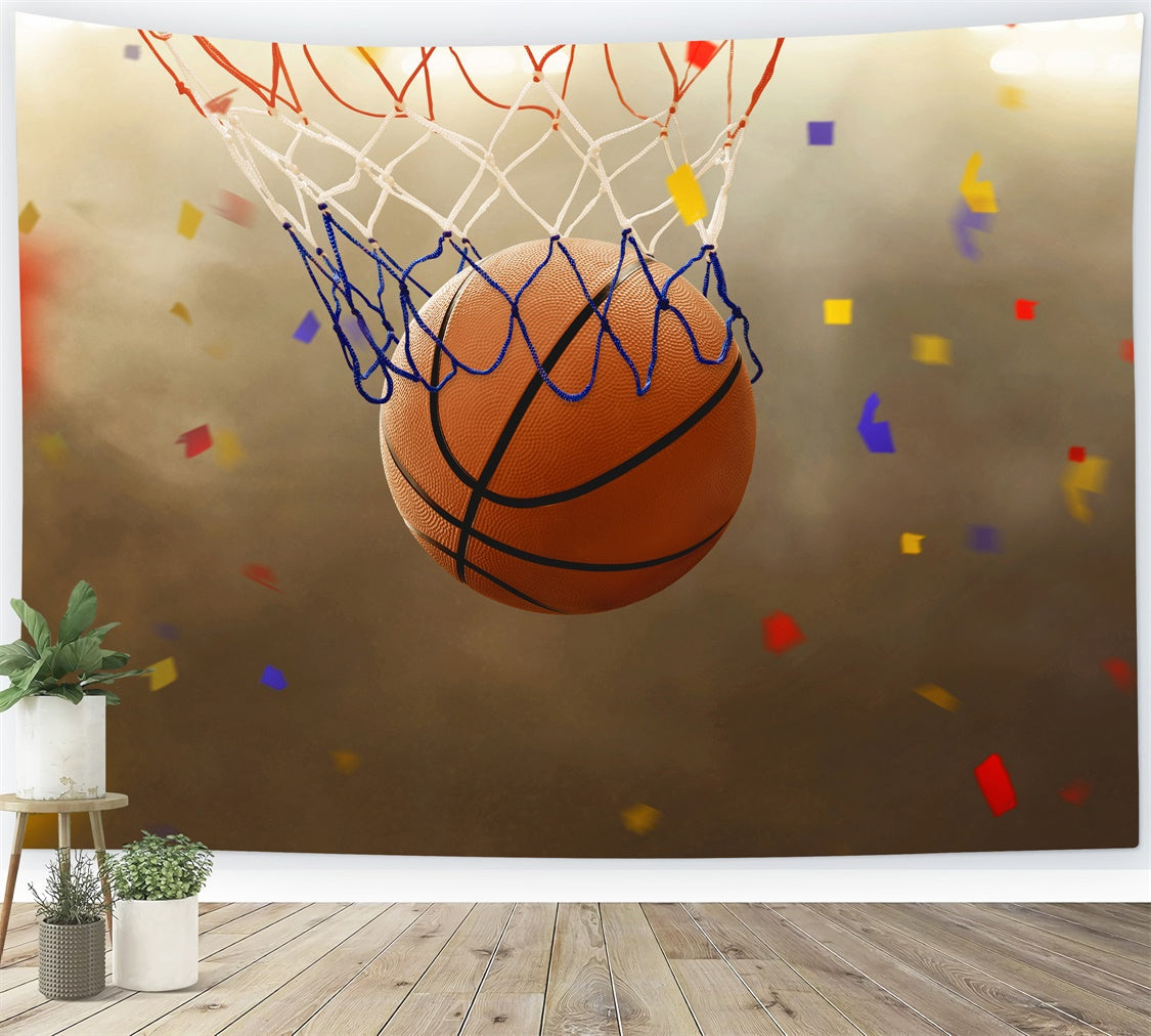 Basketball Fotografie Backdrop Sport Fest Konfetti Hintergrund BRP1-328
