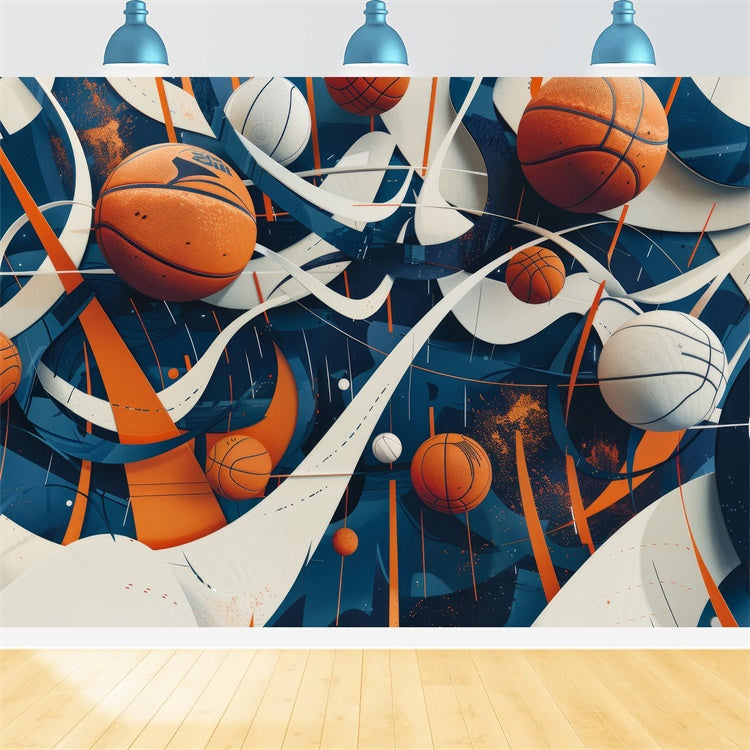 Basketball Fotohintergrund Energetischer Moderner Kunsthintergrund BRP1-330