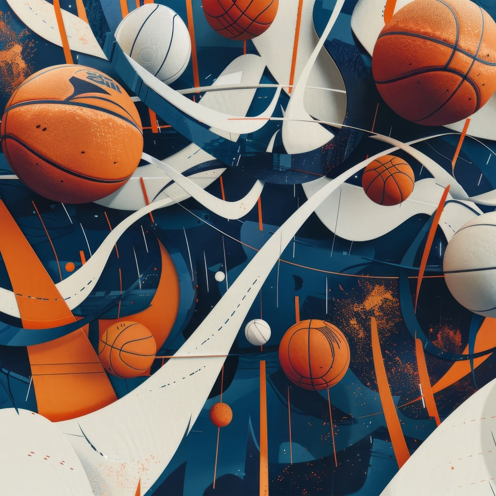 Basketball Fotohintergrund Energetischer Moderner Kunsthintergrund BRP1-330