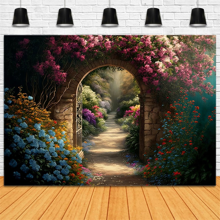 Floral Fotografie Backdrops Secret Garden Pathway Backdrop BRP1-339
