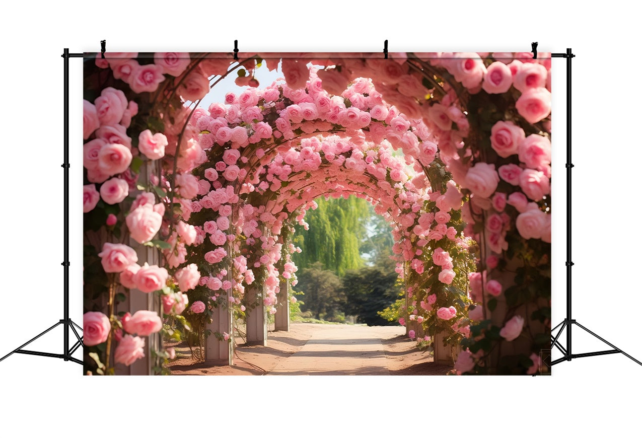 Floral Backdrop Fotografie Rosa Rose Covered Arches Backdrop BRP1-341