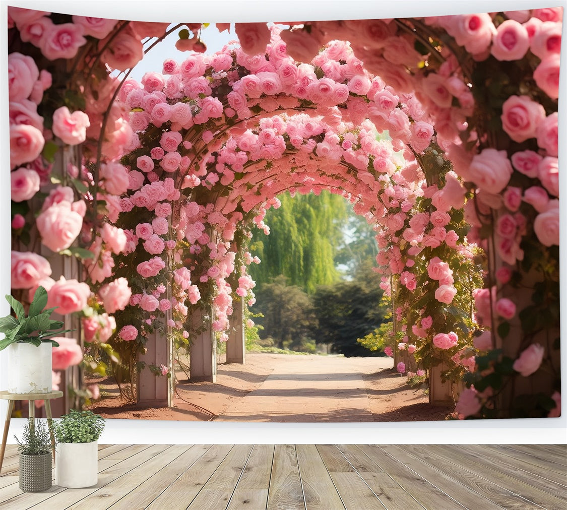 Floral Backdrop Fotografie Rosa Rose Covered Arches Backdrop BRP1-341