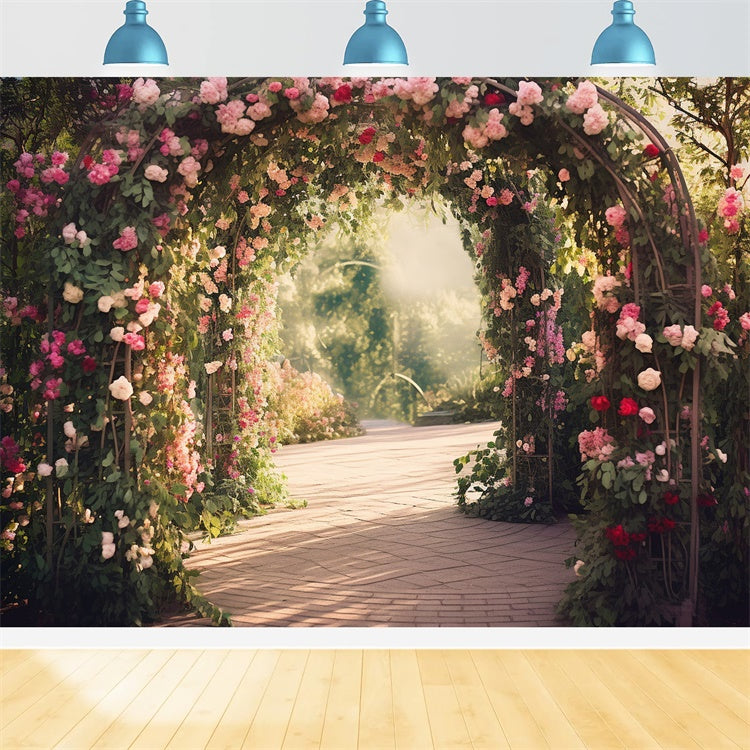 Fotohintergrund Floral Eleganter Bogen Morgenglühen Hintergrund BRP1-344