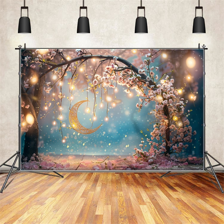 Floral Backdrops Für Fotografie Rosa Blütenblätter Halbmond Hintergrund BRP1-351