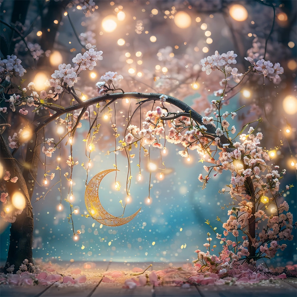 Floral Backdrops Für Fotografie Rosa Blütenblätter Halbmond Hintergrund BRP1-351