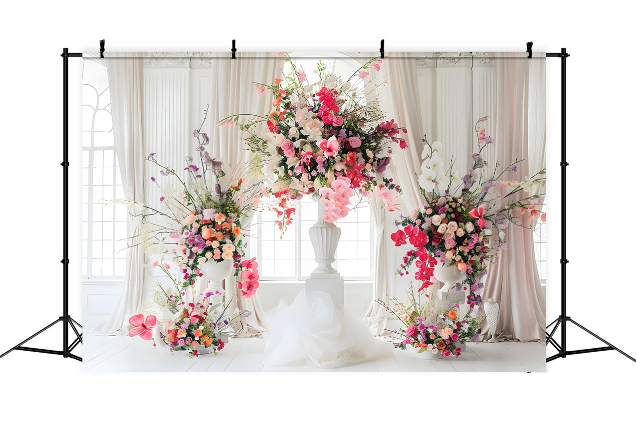Florale Fotokulissen Helle Rose Orchidee Weißer Hintergrund BRP1-360
