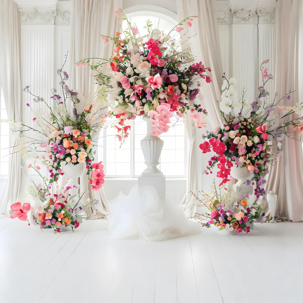 Florale Fotokulissen Helle Rose Orchidee Weißer Hintergrund BRP1-360