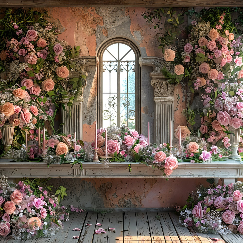 Floral Hintergrund Fotografie Vintage Rosa Rose Fenster Hintergrund BRP1-365