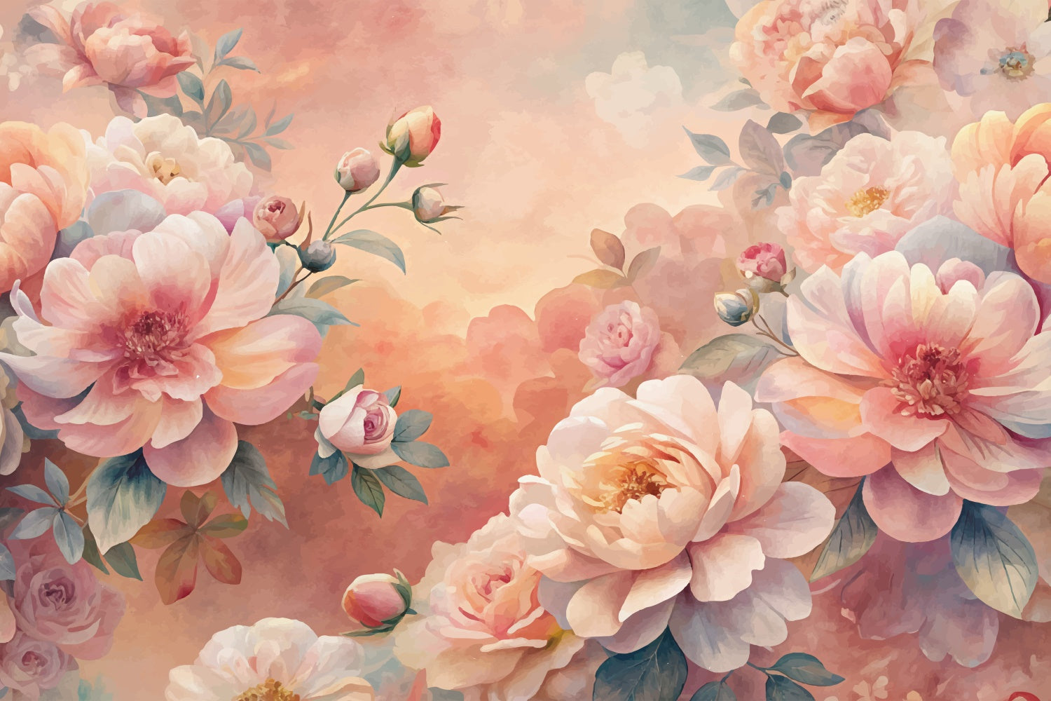 Blume Fotohintergrund Romantische Pfingstrose Kunst Wandhintergrund BRP1-374