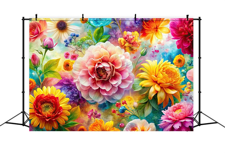 Floral Backdrops Bunte Blüte Lebendige Kunst Backdrop BRP1-378