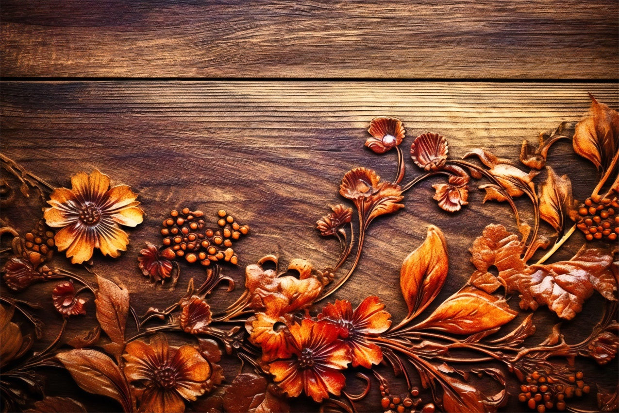 Flower Backdrops für Fotografie Vintage geschnitzt hölzerne Hintergrund BRP1-383