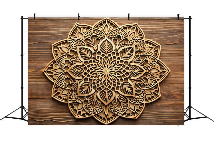 Blumen Fotografie Backdrop Mandala geschnitzt Holz Backdrop BRP1-384
