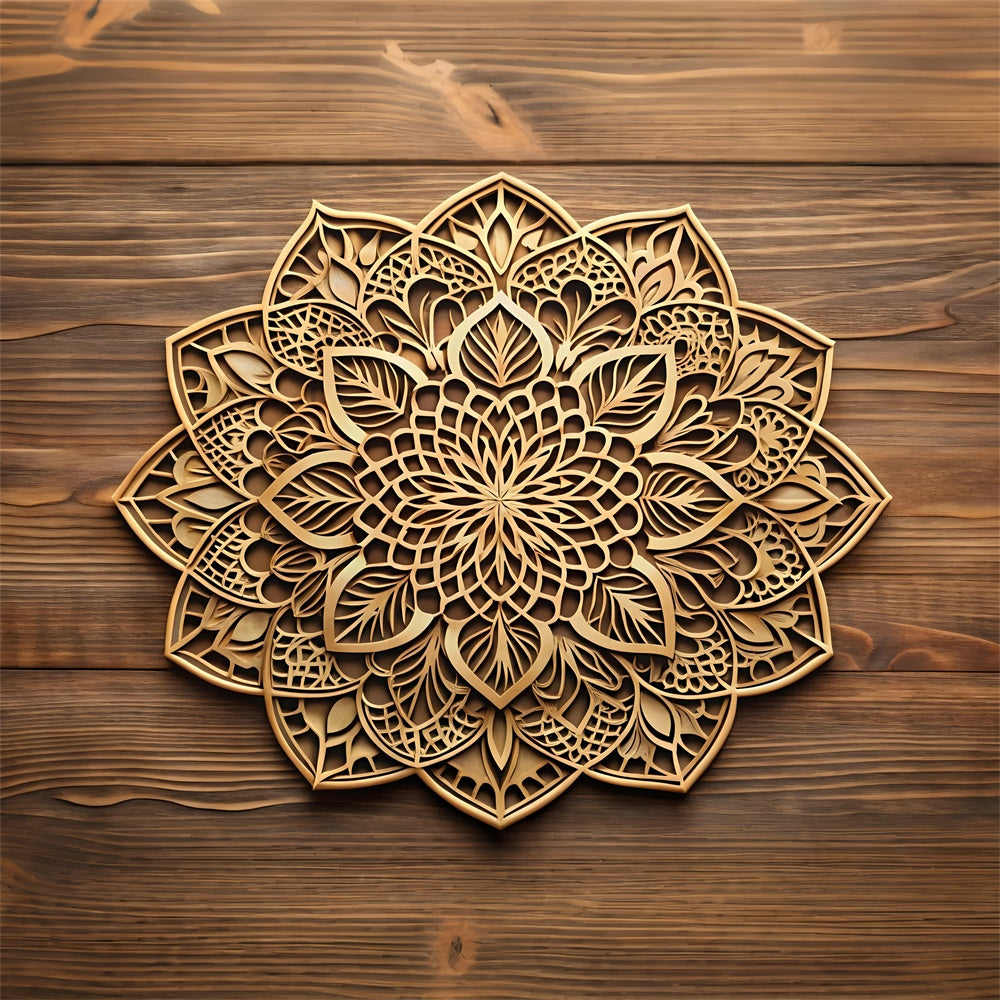 Blumen Fotografie Backdrop Mandala geschnitzt Holz Backdrop BRP1-384