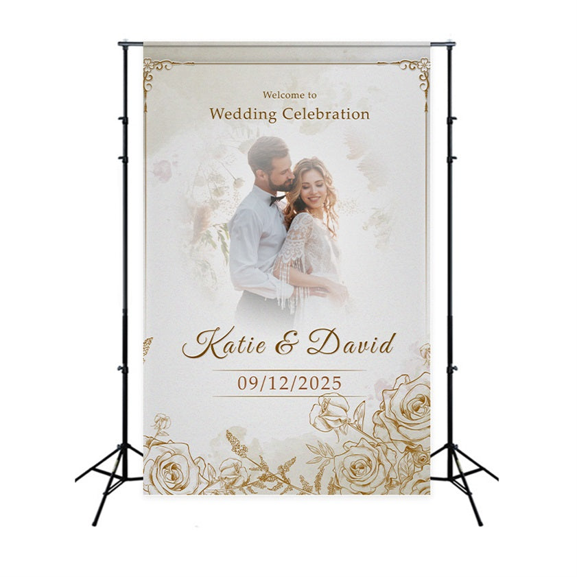 Individuelle Hochzeit Backdrop Graceful Celebration Floral Backdrop BRP1-395