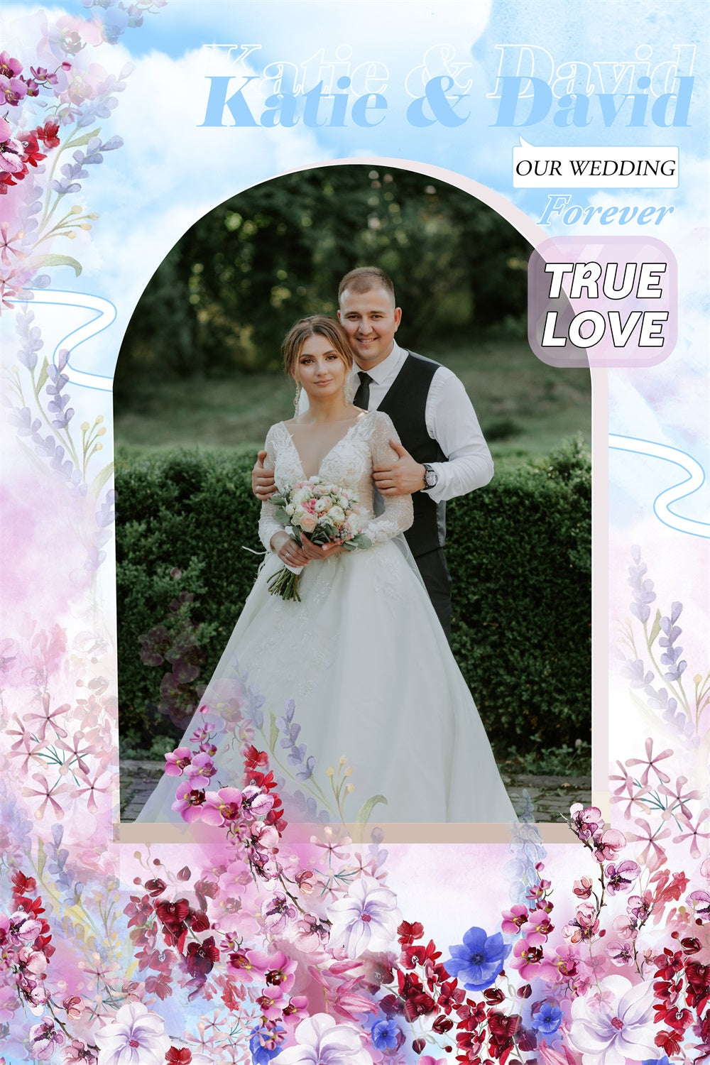 Custom Backdrops Hochzeiten Romantic Blossoms Love Backdrop BRP1-399