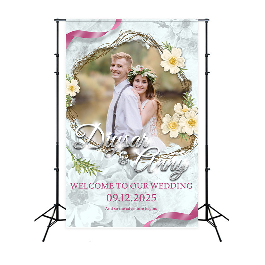 Customized Hochzeit Backdrops Delicate Rosa Weiß Backdrop BRP1-400