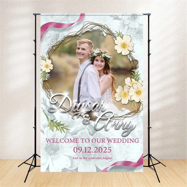 Customized Hochzeit Backdrops Delicate Rosa Weiß Backdrop BRP1-400