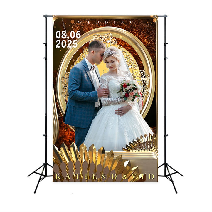 Personalisierter Hintergrund Hochzeit Goldenes Glühen Fotografie Hintergrund BRP1-404