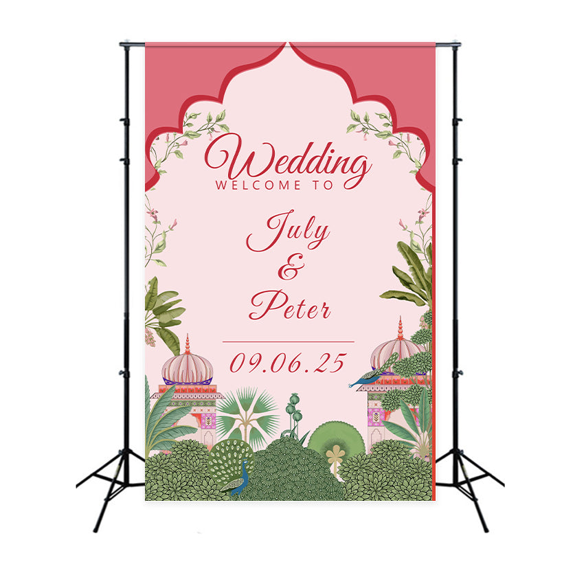 Personalisierte Hochzeit Foto Booth Backdrop Floral Love Story Backdrop BRP1-426