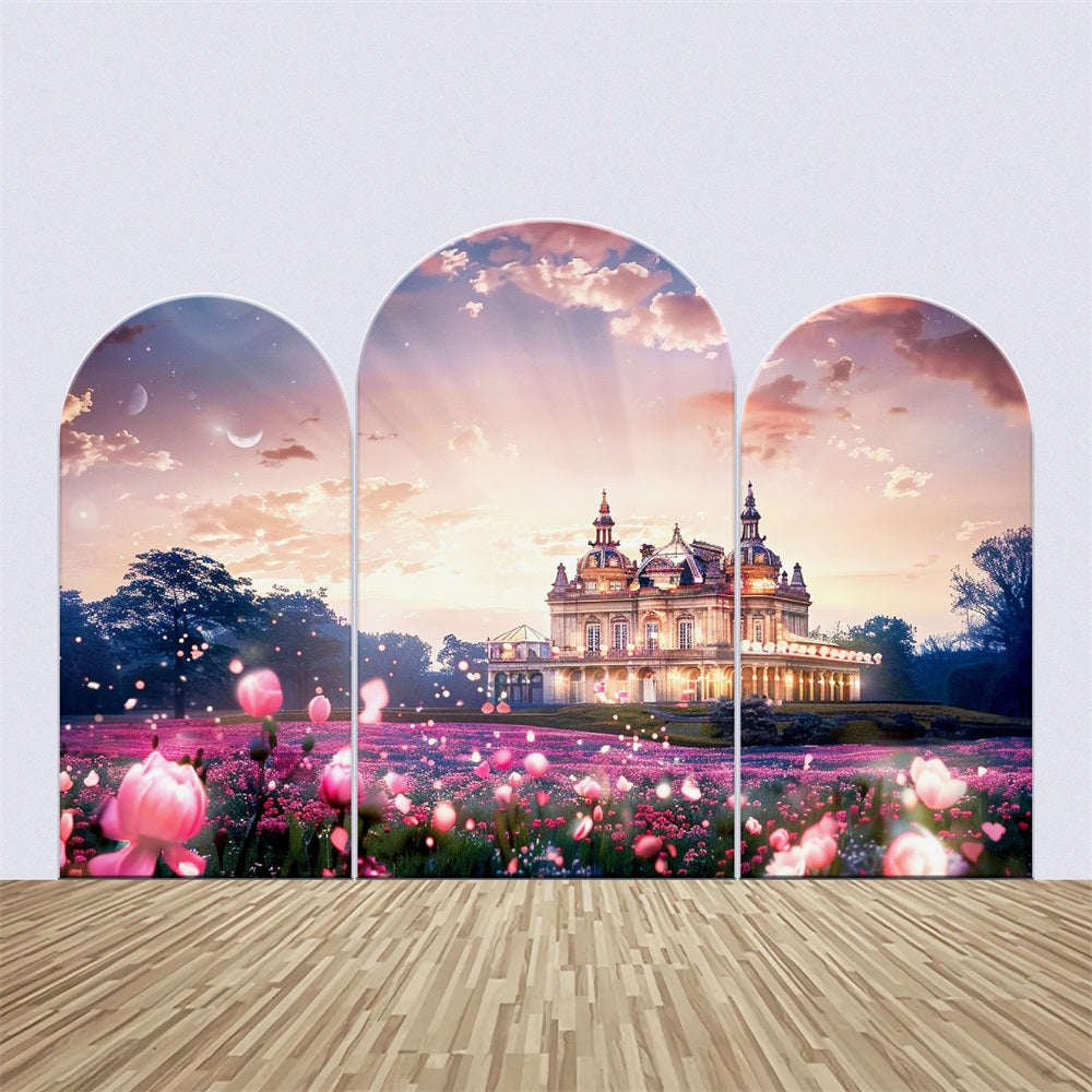 Hochzeitskulisse Personalisierte verträumte Burg Floral Arch Backdrop Kit BRP1-437