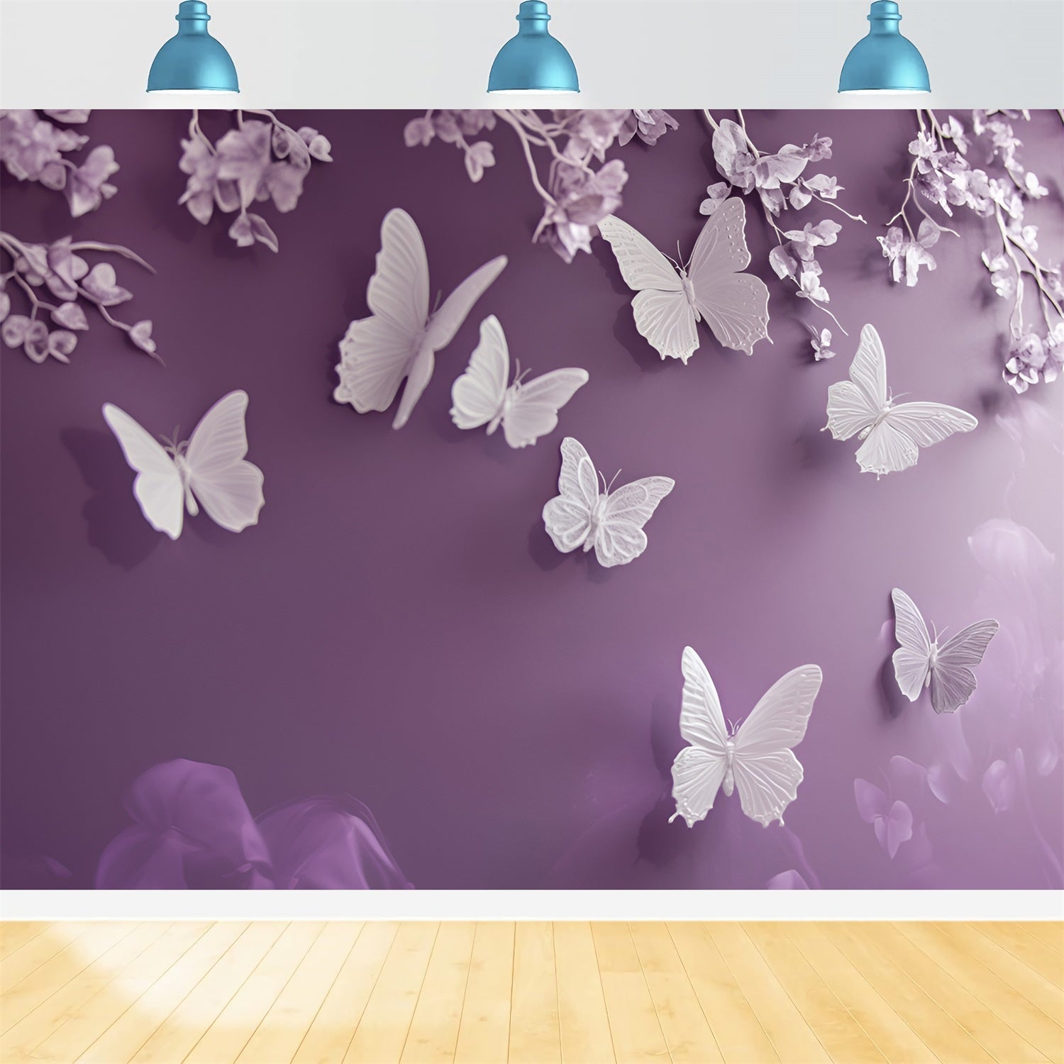 Boudoir Backdrop Zarte Orchidee Schmetterling Hintergrund BRP1-456