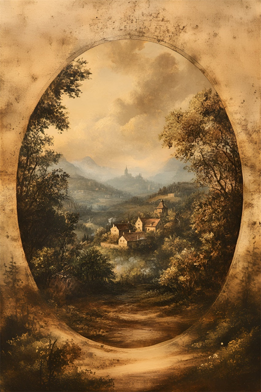 Boudoir Fotohintergrund Ideen Goldener Bogen Landschaftlicher Dorfhintergrund BRP1-461