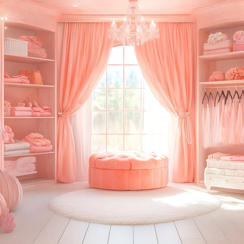 Boudoir Fotohintergrund Elegant Rosa Fenster Zimmer Hintergrund BRP1-470
